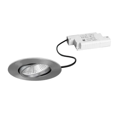 BRUMBERG LED-Einbaustrahler 39484153 | 7W 230V | 3000K Warmweiß | 620lm | IP65 | dimmbar | schwenkbar | Aluminium Nickel