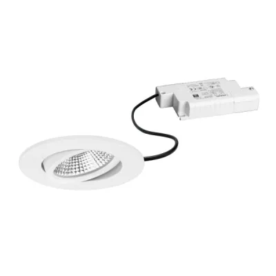 BRUMBERG LED-Einbaustrahler 39484173 | 7W 230V | 3000K Warmweiß | 620lm | IP65 | schwenkbar | rund | Aluminium weiß