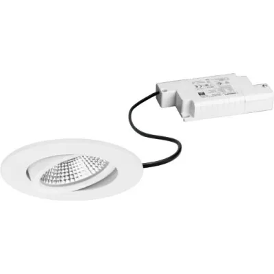 BRUMBERG LED-Einbaustrahler 39484173 | 7W 230V | 3000K Warmweiß | 620lm | IP65 | schwenkbar | rund | Aluminium weiß