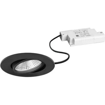 Brumberg LED-Einbaustrahler 39484183 | 7W 230V | 620lm | 3000K warmweiß | IP65 | dimmbar | schwenkbar | rund | schwarz