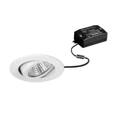 BRUMBERG LED Einbaustrahler 38361074 | 7W 230V | 770lm 4000K neutralweiß | schwenkbar rund | inkl. Konverter | weiß