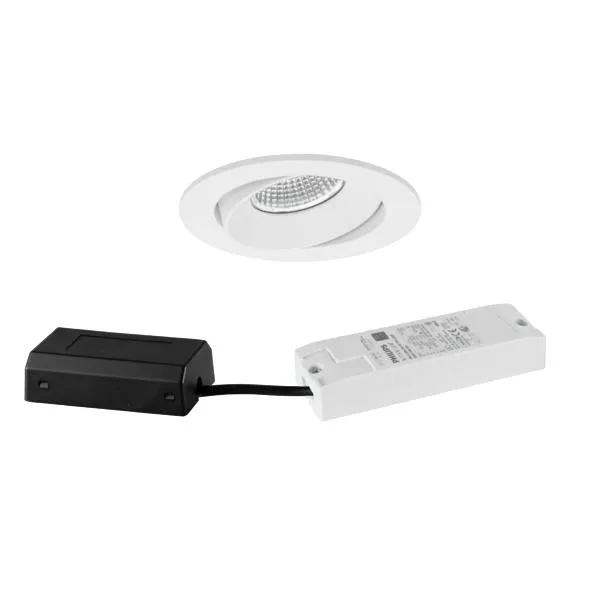 BRUMBERG LED-Einbaustrahler 41479173 | 7W 230V | DALI dimmbar | 680lm | 3000K warmweiß | rund | schwenkbar | weiß