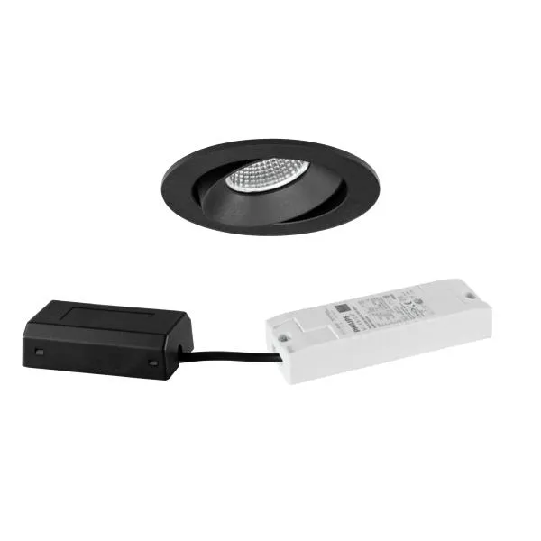 BRUMBERG LED-Einbaustrahler 41479183 | 7W 230V | DALI dimmbar | 680lm 3000K warmweiß | schwenkbar | Aluminium schwarz
