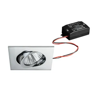 BRUMBERG LED-Einbaustrahler 38364023 | 7W 3000K 740lm | schwenkbar | quadratisch | Chrom | IP20 | Aluminium