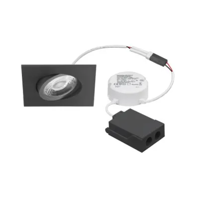 BRUMBERG LED-Einbaustrahler 39415183DW | 8W | 1800–3000K dim2warm | 530lm | IP44 | schwenkbar | quadratisch | schwarz
