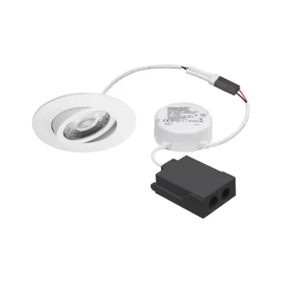 BRUMBERG LED-Einbaustrahler 8W 1800–3000K dim2warm | 530lm | DALI dimmbar | IP44 | schwenkbar | rund | weiß