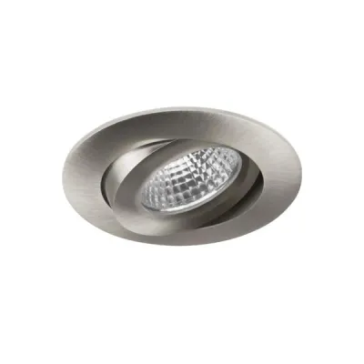 BRUMBERG LED-Einbaustrahler 12646153 | 6,7W | 570lm | 3000K | rund | schwenkbar | dimmbar | Aluminium nickel
