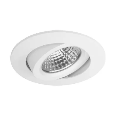 BRUMBERG LED-Einbaustrahler 12646173 | 6,7W 230V | 570lm | 3000K warmweiß | dimmbar | schwenkbar | rund | Alu weiß