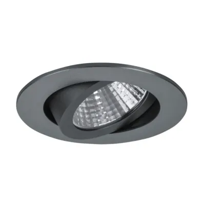 Brumberg LED-Einbaustrahler | 6W | 600lm | 3000K warmweiß | rund | schwenkbar | IP65 | Ø82mm | Aluminium titan