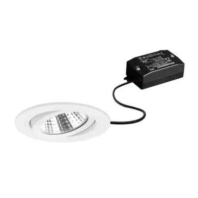BRUMBERG LED-Einbaustrahler 38363173 | 6W 230V | 630lm | 3000K warmweiß | schwenkbar | rund | Aluminium weiß | IP20