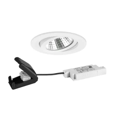 BRUMBERG LED-Einbaustrahler 39463173 | 6W | 630lm | 3000K warmweiß | dimmbar | schwenkbar | rund | Aluminium weiß