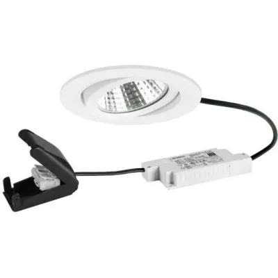 BRUMBERG LED-Einbaustrahler 39463173 | 6W | 630lm | 3000K warmweiß | dimmbar | schwenkbar | rund | Aluminium weiß