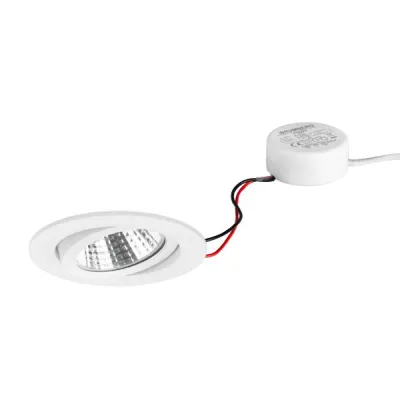 BRUMBERG LED-Einbaustrahler 40363173 | 6W 230V | 630lm | 3000K warmweiß | schwenkbar | rund | Aluminium weiß | dimmbar