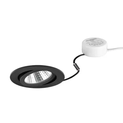 BRUMBERG LED-Einbaustrahler 40363183 | 6W 230V | 3000K warmweiß | schwenkbar | dimmbar | rund | Aluminium schwarz