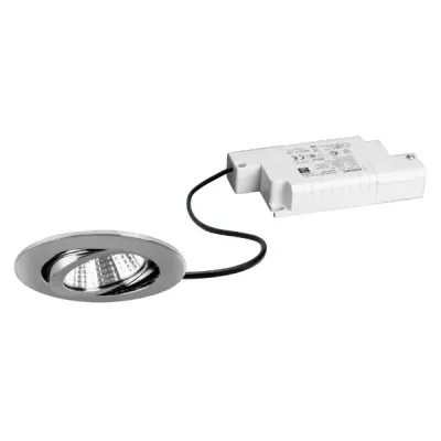 BRUMBERG LED-Einbaustrahler | 6W | 230V | 650lm | dimmbar | 3000K warmweiß | schwenkbar | Ø82mm | chrom