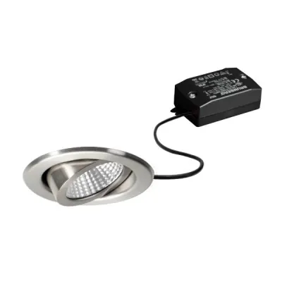 BRUMBERG LED-Einbaustrahler 38369223 | 6W 3000K 650lm | schwenkbar | rund | Einbau Ø68mm | Edelstahl matt | IP20