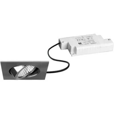 Brumberg LED-Einbaustrahler | 6W | 650lm | 3000K | dimmbar | schwenkbar | quadratisch 82x82mm | IP20 | Nickel Matt