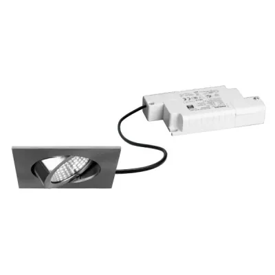 Brumberg LED-Einbaustrahler | 6W | 650lm | 3000K | dimmbar | schwenkbar | quadratisch 82x82mm | IP20 | Nickel Matt