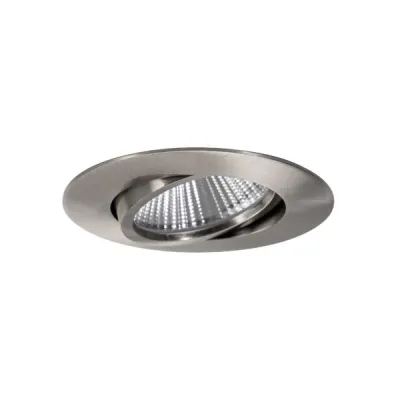 BRUMBERG 12494153 LED-Einbaustrahler | 7,5W 350mA | 730lm 3000K warmweiß | rund schwenkbar | IP65 | Aluminium nickel
