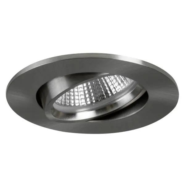 Brumberg LED-Einbaustrahler 12293153 | 5,5W 350mA | 3000K warmweiß | schwenkbar | Ø80mm | Aluminium Nickel matt | IP20