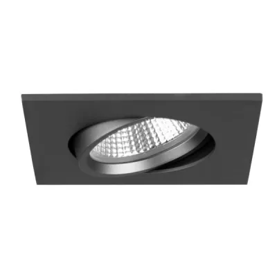 BRUMBERG LED-Einbaustrahler | 5,5W | 3000K warmweiß | schwenkbar | 550lm | 80x80mm | Aluminium Titan | IP20
