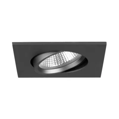 BRUMBERG LED-Einbaustrahler | 5,5W | 3000K warmweiß | schwenkbar | 550lm | 80x80mm | Aluminium Titan | IP20