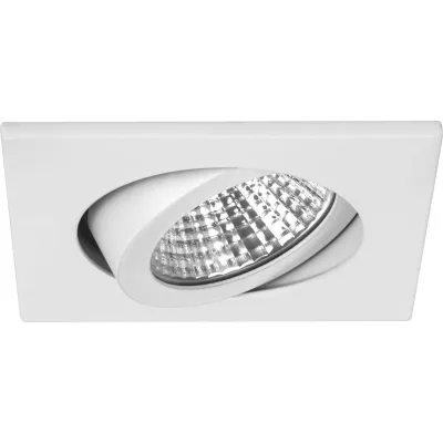 Brumberg LED-Einbaustrahler 6W | dim2warm | schwenkbar | 507lm | 2800–2000K | quadratisch | Aluminium matt | Ø68mm