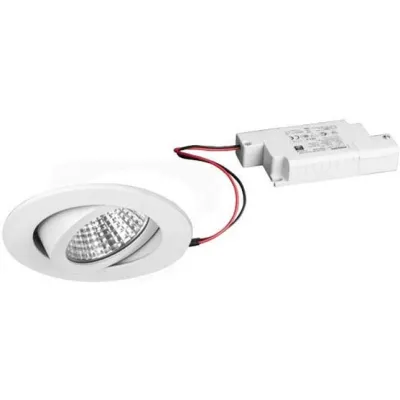 BRUMBERG LED-Einbauleuchtenset 39261073 | Einbaustrahler 7W 2700K 740lm | dimmbar | schwenkbar | rund | Aluminium weiß