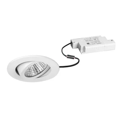 BRUMBERG LED-Einbauleuchtenset 39261073 | Einbaustrahler 7W 2700K 740lm | dimmbar | schwenkbar | rund | Aluminium weiß