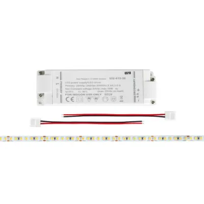 Brumberg LED-Flexbandset 15292004 | 9,6W/m | 5m | 4000K Neutralweiß | 140 LEDs/m | IP20 | inkl. Netzteil | selbstklebend
