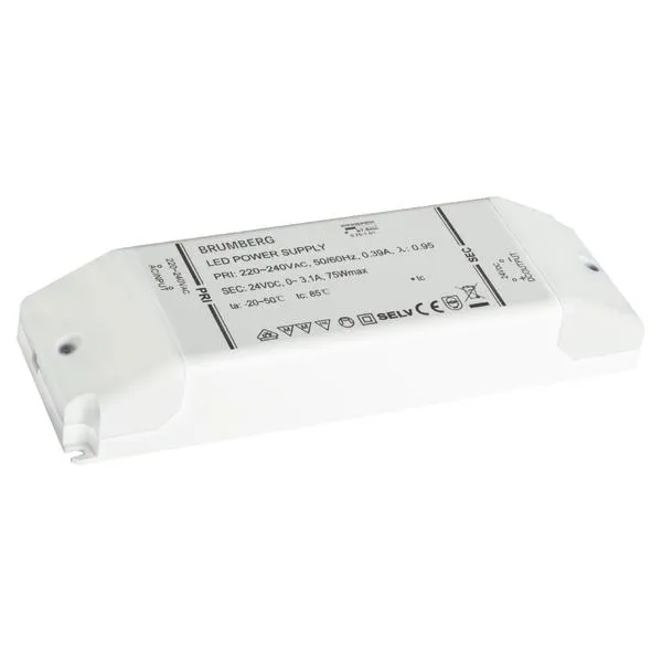 Brumberg LED-Netzgerät 17223000 | 20–75W | 24V DC | IP20 | Kunststoff | nicht dimmbar | 185x60x31mm | weiß