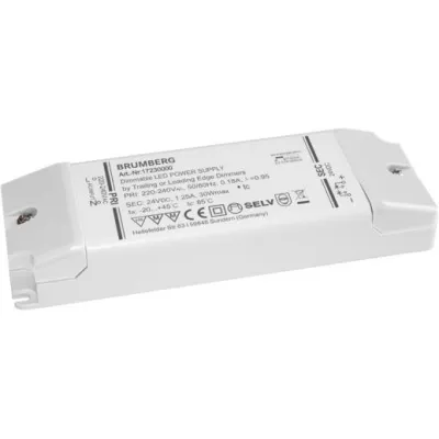 BRUMBERG LED-Netzgerät 17230000 | 5-30W 24V DC | dimmbar Phasenabschnitt | IP20 | Kunststoffgehäuse | weiß | 145x50x22mm