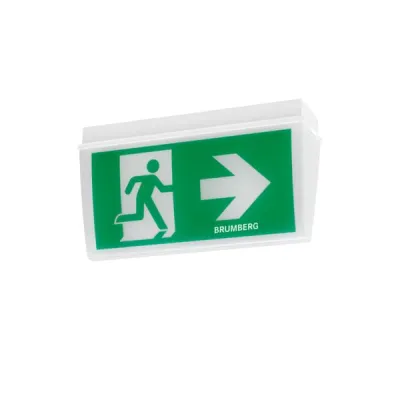BRUMBERG LED-Rettungszeichenleuchte 79030004 | Notleuchte 4,6W 230V | 32m | IP54 | 4000K | inkl. Piktogramm | weiß