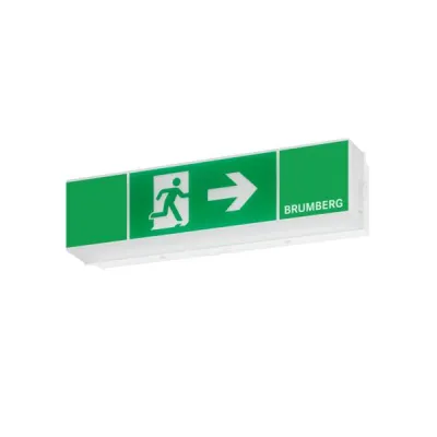 BRUMBERG LED-Rettungszeichenleuchte 79130004 | 4,6W 4000K | IP54 | 25m | Wandmontage | Piktogramm-Set | weiß