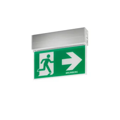 BRUMBERG LED-Rettungszeichenleuchte | 25m | 4,6W | 4000K | IP41 | Decken-/Wandmontage | Aluminium | mit Piktogramm