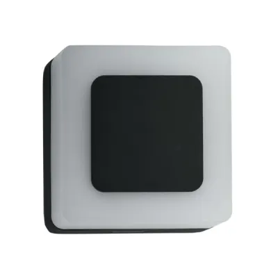 BRUMBERG LED-Wandanbauleuchte 10034183 | 9W | 3000K | 665lm | quadratisch | IP54 | Aluminium/Kunststoff opal | schwarz