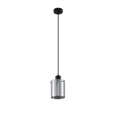 BRUMBERG Pendelleuchte 57424080 | E27 Fassung | LED geeignet | 15W max. | Glaszylinder rund | Stahl schwarz matt | IP20