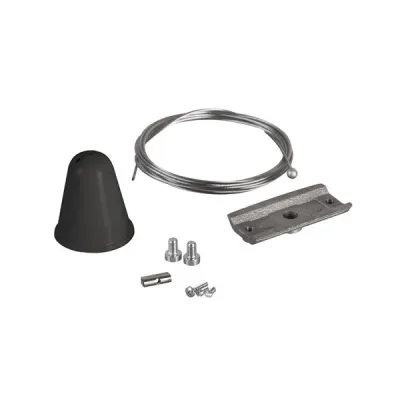 BRUMBERG Seilabhängung 88115080 | 3-Phasen-Stromschiene | 2m Stahlseil | Baldachin | Ø40mm | Aluminium | schwarz