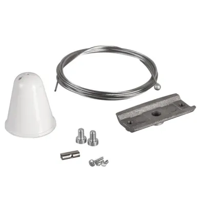 BRUMBERG Seilabhängung 88115070 | 3-Phasen-Stromschiene | 2m Stahlseil | Aluminium | Baldachin | Ø40mm | weiß