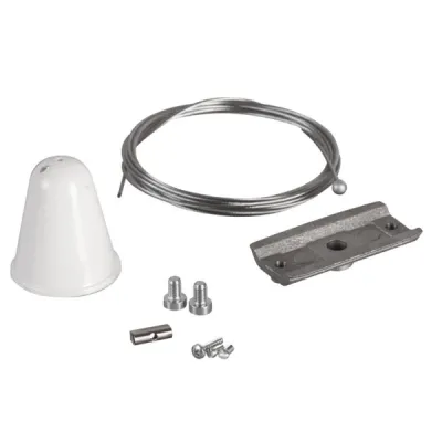 BRUMBERG Seilabhängung 88115070 | 3-Phasen-Stromschiene | 2m Stahlseil | Aluminium | Baldachin | Ø40mm | weiß
