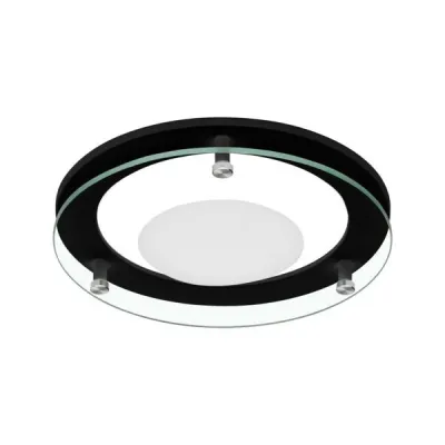 BRUMBERG Abdeckring 81222080 | Vorsatzelement MUNA rund | Floatglas teilmattiert | Ø200mm H26mm | schwarz matt
