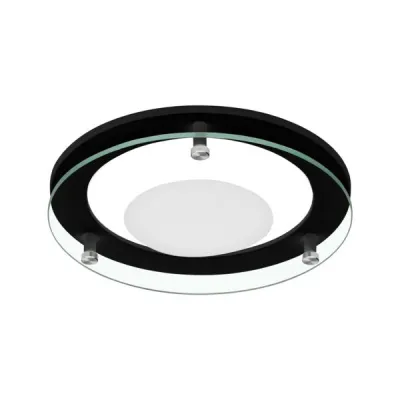 BRUMBERG Abdeckring 81222080 | Vorsatzelement MUNA rund | Floatglas teilmattiert | Ø200mm H26mm | schwarz matt