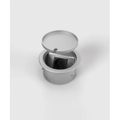 BS BODENSTECKDO Bodensteckdose 9901A-1-3 | 1-fach rund | Schuko IP20 | Aluminium | Ø140mm | Hohlboden & Estrich | EV1