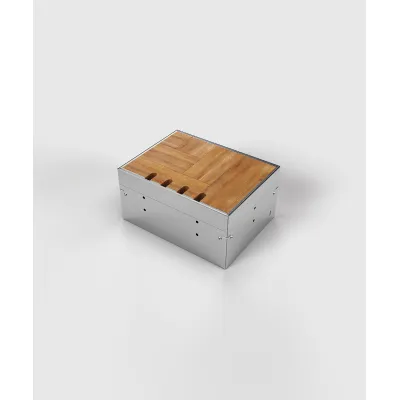 BS Bodensteckdose 8904B3 Bodentank | 2x Schuko | 1x RJ45 CAT6A | 1x Antenne | Edelstahl | eckig | höhenverstellbar