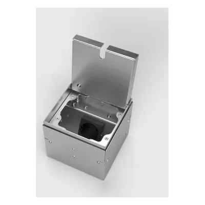 BS BODENSTECKDO Bodentank 8901B-1-0 | Bodensteckdose 1-fach Schuko IP20 | 125x125 mm | Edelstahl | für Estrich