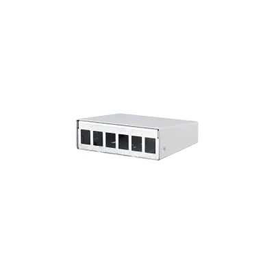 METZ CONNECT Keystone AP-Gehäuse 130861-0602KE | 6 Port | Wandmontage | Aufputz | leer | Stahlblech | RAL9010 reinweiß