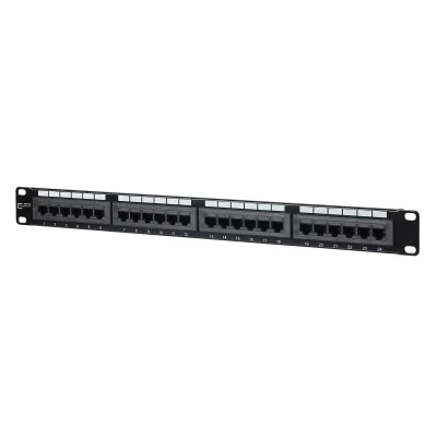 METZ CONNECT Patchpanel 130A08-AP29-E | 24 Port RJ45 Cat.5e 1HE 19 Zoll | LSA Anschluss | UTP | schwarz