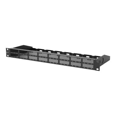 METZ CONNECT Baugruppenträger 130D2B2B-E | Patchpanel modular 19 Zoll 1HE | 48 Port | Stahlblech | schwarz