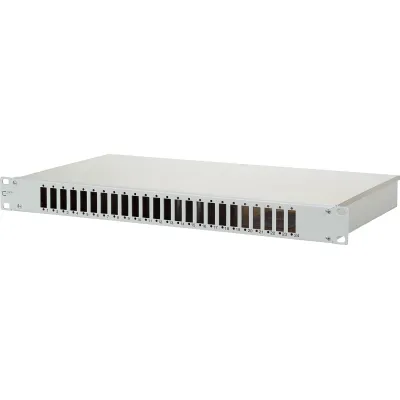 METZ CONNECT LWL Patchfeld 150250B200-E | 19 Zoll 1HE | 24 Port | unbestückt | Aluminium-Stahl | grau