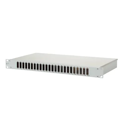 METZ CONNECT LWL Patchfeld 150250B200-E | 19 Zoll 1HE | 24 Port | unbestückt | Aluminium-Stahl | grau